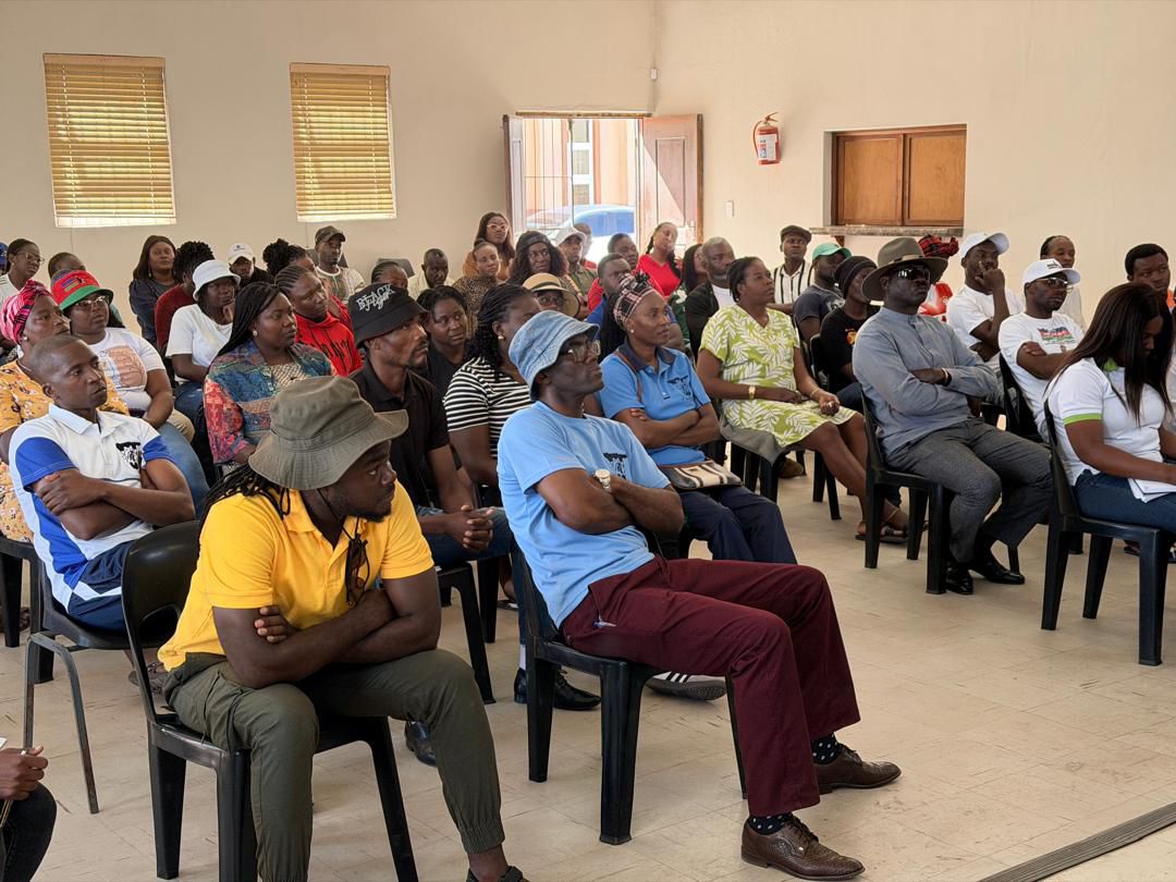 Community members attending the union-led public meeting.
